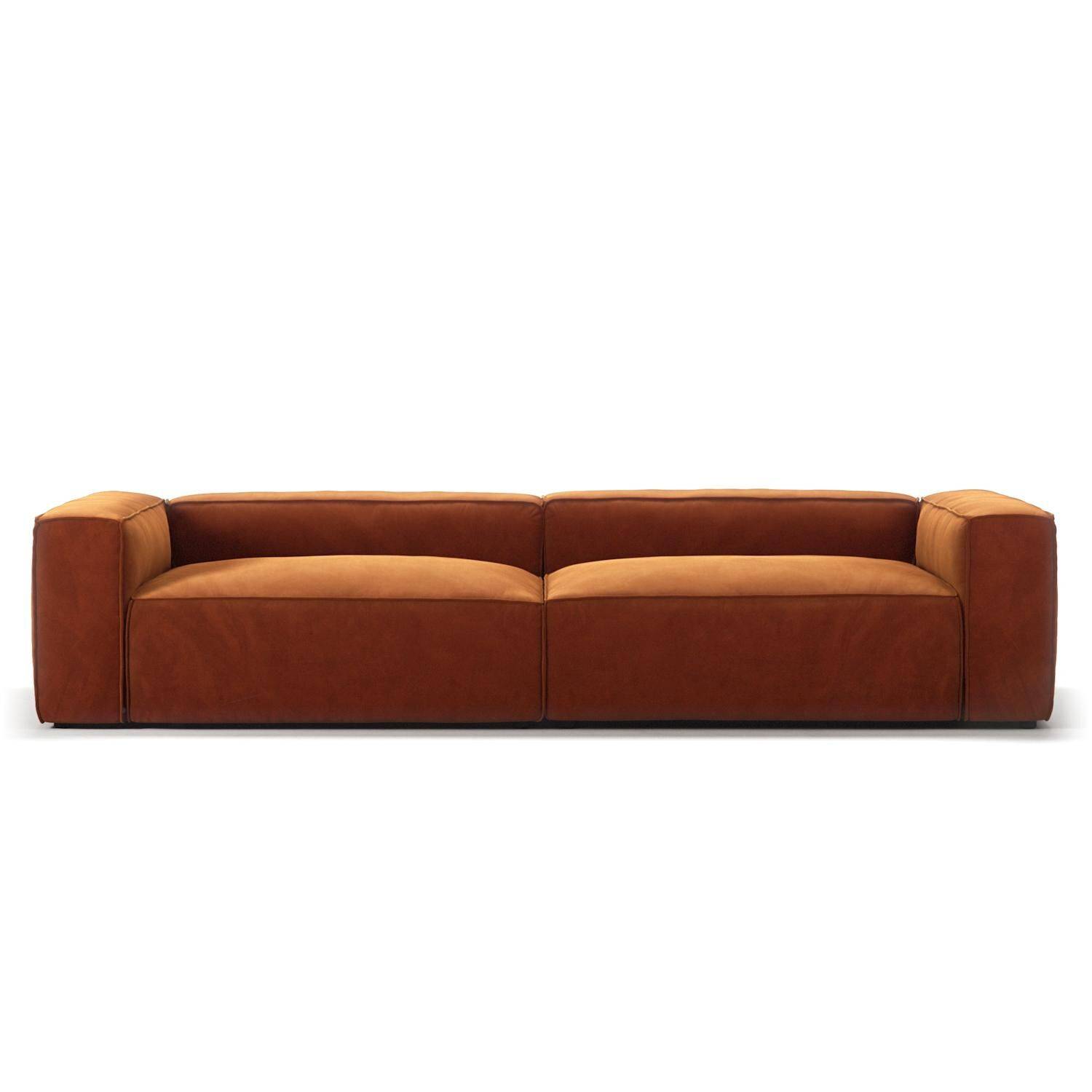 Grand 4-sitssoffa Koppar - Mörk orange