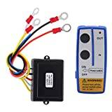 Aramox Universal Winch Trådlös Fjärrkontroll Switch Kit Vinsch Handkontroll Montage med Mottagare 12V 24V för Lastbil ATV SUV(Blå)