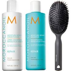 Moroccanoil MoistureRepairSet Shampoo250ml, Conditioner250ml & Cushion Brush - 500 ml