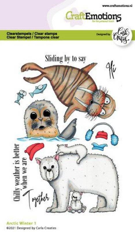 CraftEmotions A6 Clearstamp Set - Arctic Winter #1