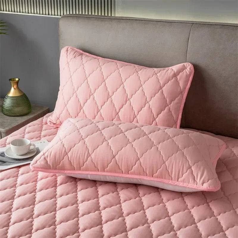 2 Pieces Waterproof Pillowcase Anti Stain Machine Washable Pillow Cover Bedroom Decoration Suitable For With Children And Pets - Pink / 1pc Pillowcase