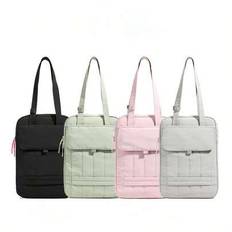 Versatile Laptop Bag One-Shoulder Handheld Bag 13.3 14 15 Inch For Macbook Air 13 Pro Business Commute Canvas Simple Tote Bag - Multicolor - Black - One Size,Gray-one Size,Green-one Size,Pink-one Size