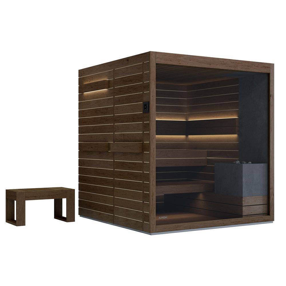 Auroom Inomhusbastu Lumina - Panel i mörk termo-al - Fog I Asp / Klart / 200x200 cm