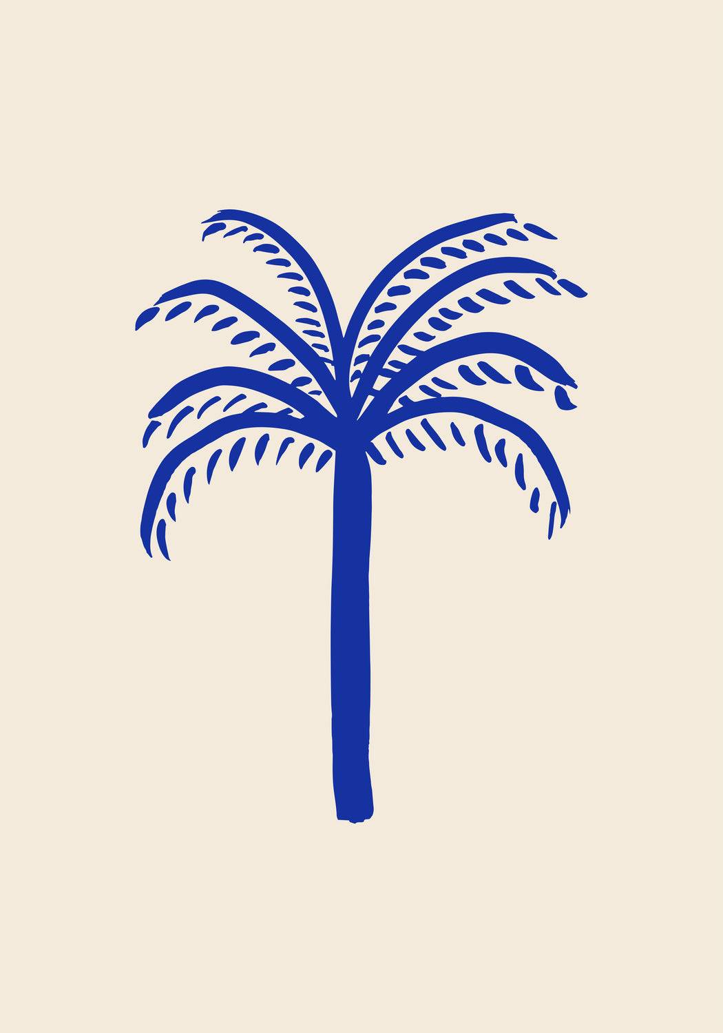 Blue Palm Poster och Canvastavla - Poster / 30x40 cm