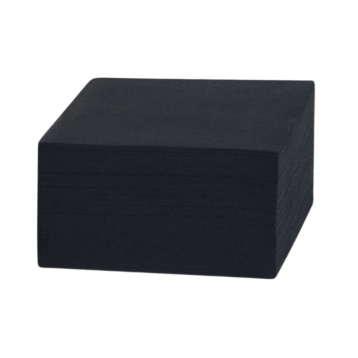 20x20 cm servietter 150x sorte 2-lags.