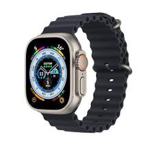 Apple Watch Ultra 2 (GPS, 49MM) Titangehäuse mit Black Ocean Band, One Size (Generalüberholt)