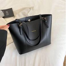 Retro Simple & Elegant Commuter Bag For Women, 2024 New Design, Large Capacity Shoulder Bag - Black - Large