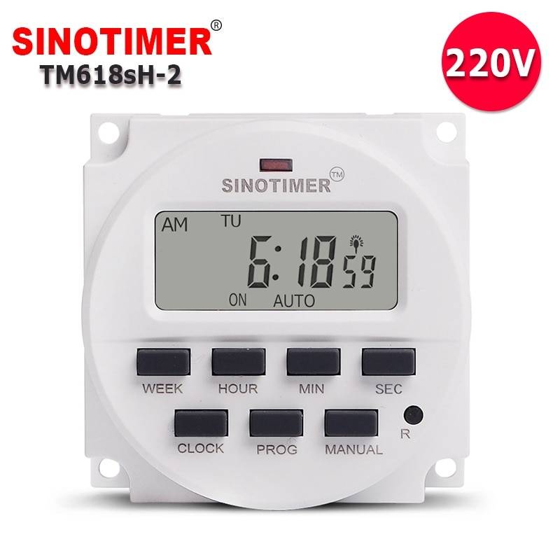 1 sekund intervall super big 1.6 220v 230v volt spänningsutgång digital 7 dagar veckovis programmerbar timer switch tid reläkontroll - Med kapslingstråd