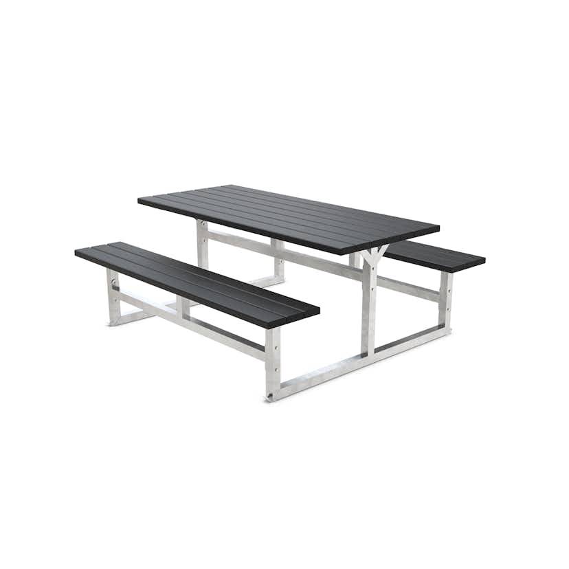 Modell 910 - Picknick Bord med Bultad Ram & Utan Ryggstöd fö