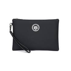 Clutch PU Leather Tote Makeup Ceremonial Party Bag [Cenvins] Men's Bag, Handbag, Bag, Bag, Formal, Wedding, Funeral, Occasion, (Black-C)