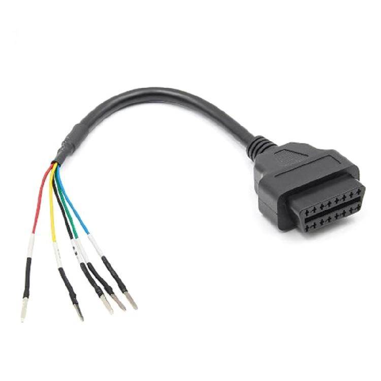 16-pinsk kontakt OBD OBD2 hona K-linje CAN-linje för bil Universell K+CAN OBD2-kabel gray
