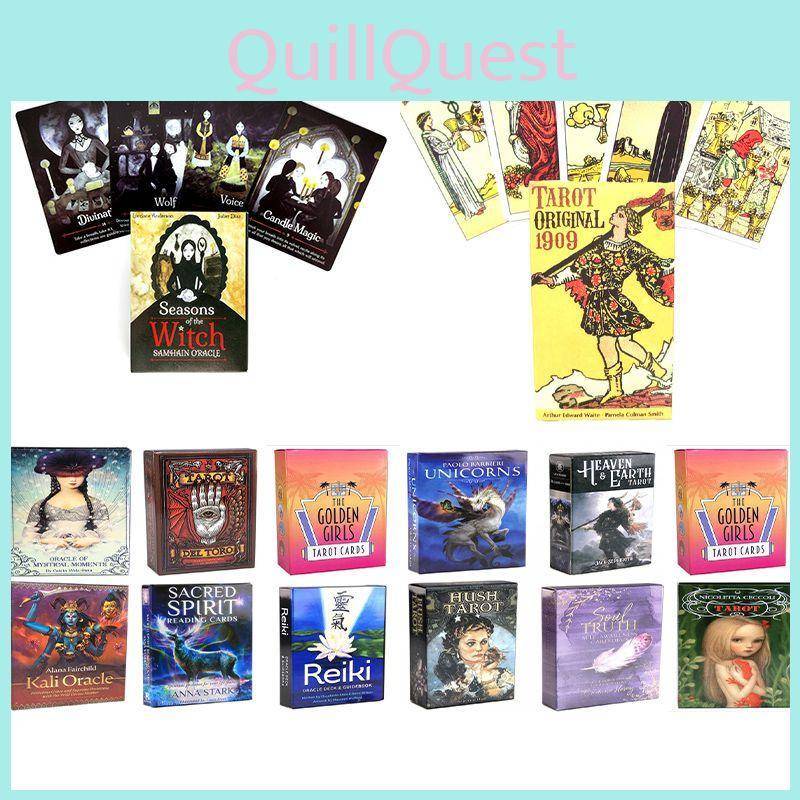 Intrigande Tarotkort Engelsk Brädspel Med Magiska Orakel Och Häxkonst Element