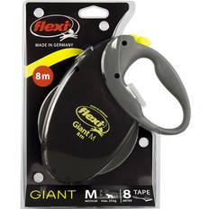 Flexi Snor "Giant neon" - Sort med Neon / Medium, 25 kg, 8 meter