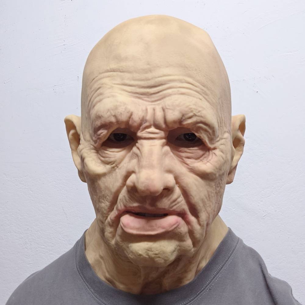Mask Old Man Latex Bald Man Full Head Mask Halloween Cosplay Party Masquerade Props Realistic Wrinkle Old Man Head Cover