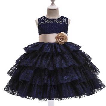 Børne festkjole; Little Sarah Amalie, navy.