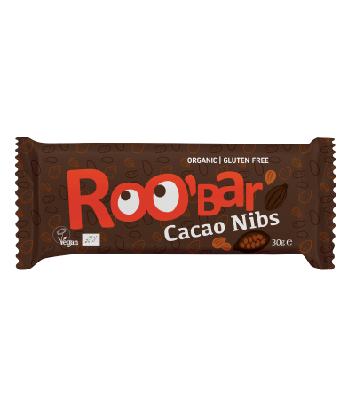 Bar Kakao nibs Ø Roobar 100% Raw - 4 stk.
