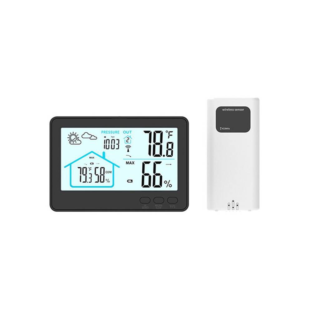 Trådlös Väderstation Inomhus Utomhustermometer Hygrometer Hem Väderprognos Klocka Väderstationer B