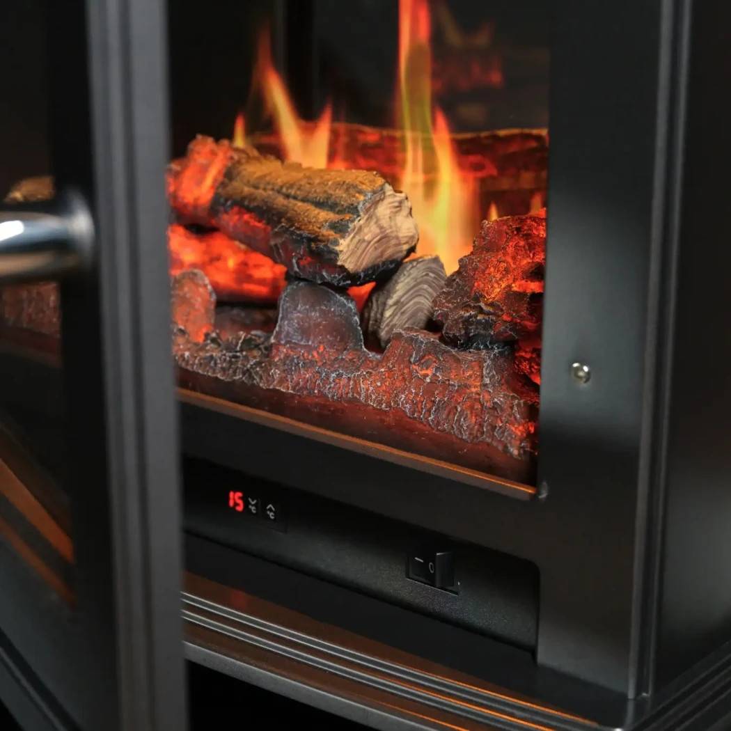 Dimplex Belgravia Fritstående Elektrisk Komfur – Opti-V Flammeffekt, 2kW Varmer