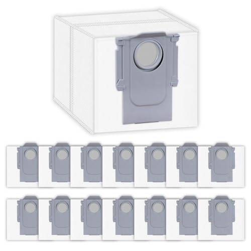 (15-pack) Ersättningsdammpåsar som är kompatibla med Roborock S8+/ S8 Pro Ultra/ /Q8 Max Max+/ S7 MaxV Ultra/ Q5/ Q5+/ Q7/ Q7+/ Q7 Max/ Q7 Max+/ S7 Pro Ultra, självtömda dockningspåsar, engångspåsar,
