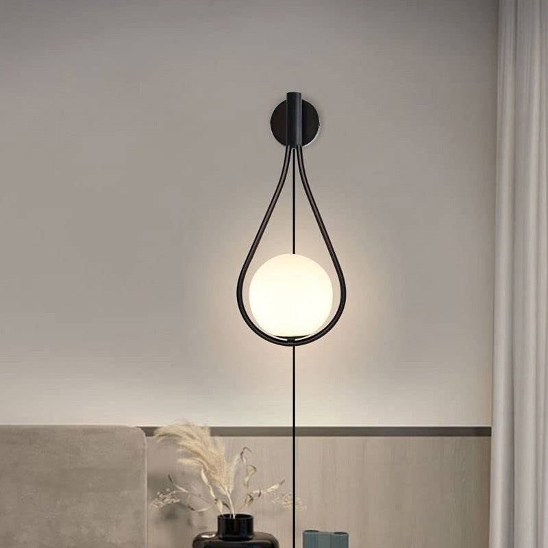 Living Room Bedroom Bedside Wall Lamp - Black cream mask / warm light