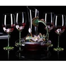 Hushålls emalj rödvinsglas karafferi set, lotus vinglas, champagneglas, bägare bröllop
