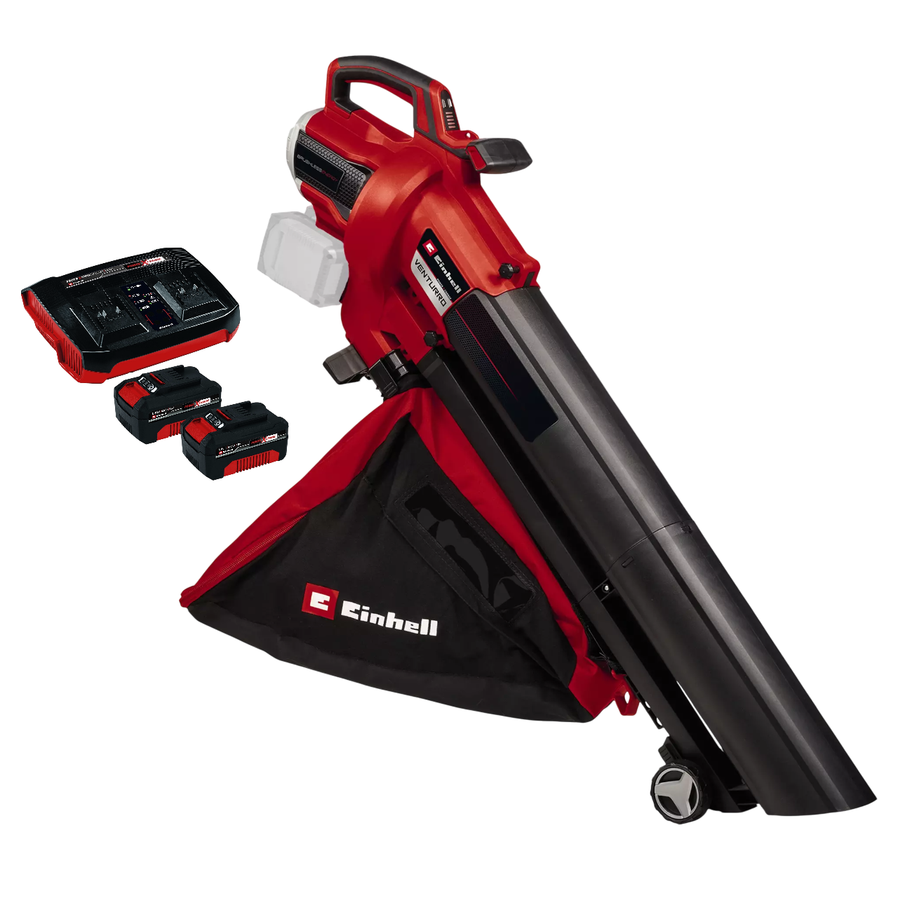 Einhell VENTURRO 36/240 2x18V Løvsuger/blæser med 2 stk. 4,0Ah batteri og dobbelt oplader