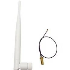 2 st 2.4 ghz 5 dbi antenn wifi rp-sma hane 2.4g antenn vit antenn router + 21cm pci u.fl ipx till sma hane pigtail kabel