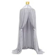 Fdit SäNghimmel, Elegant FäRg Barn SäNgnäT Barn Baby Sovrum Staket Mesh FöR Sovrum ResehöJd (Grå)