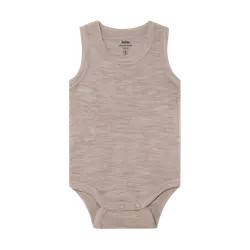 BeKids Ullbody Utan Ärmar - Mocha Meringue Melange