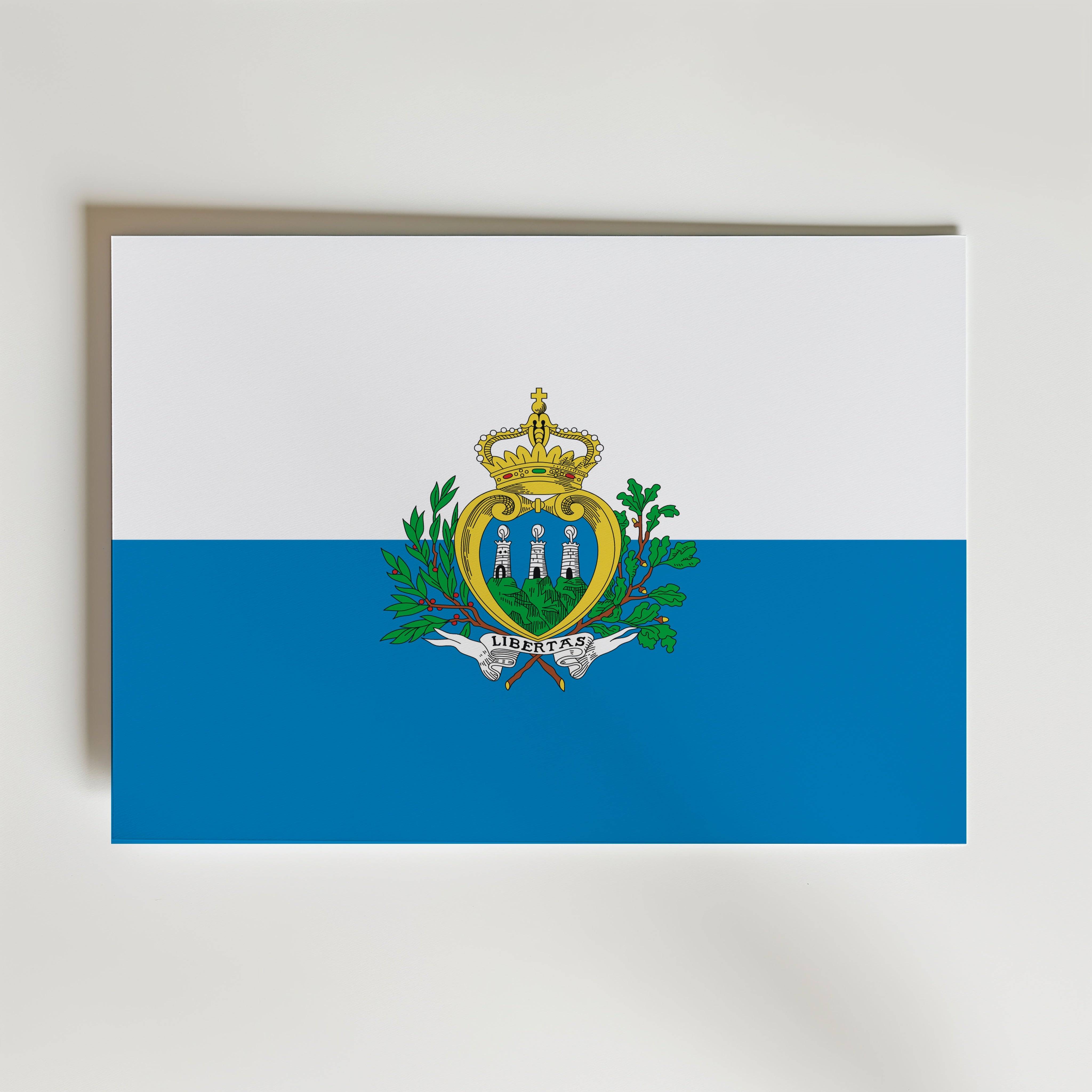 San Marino National Flag Poster - Poster 70x50 cm
