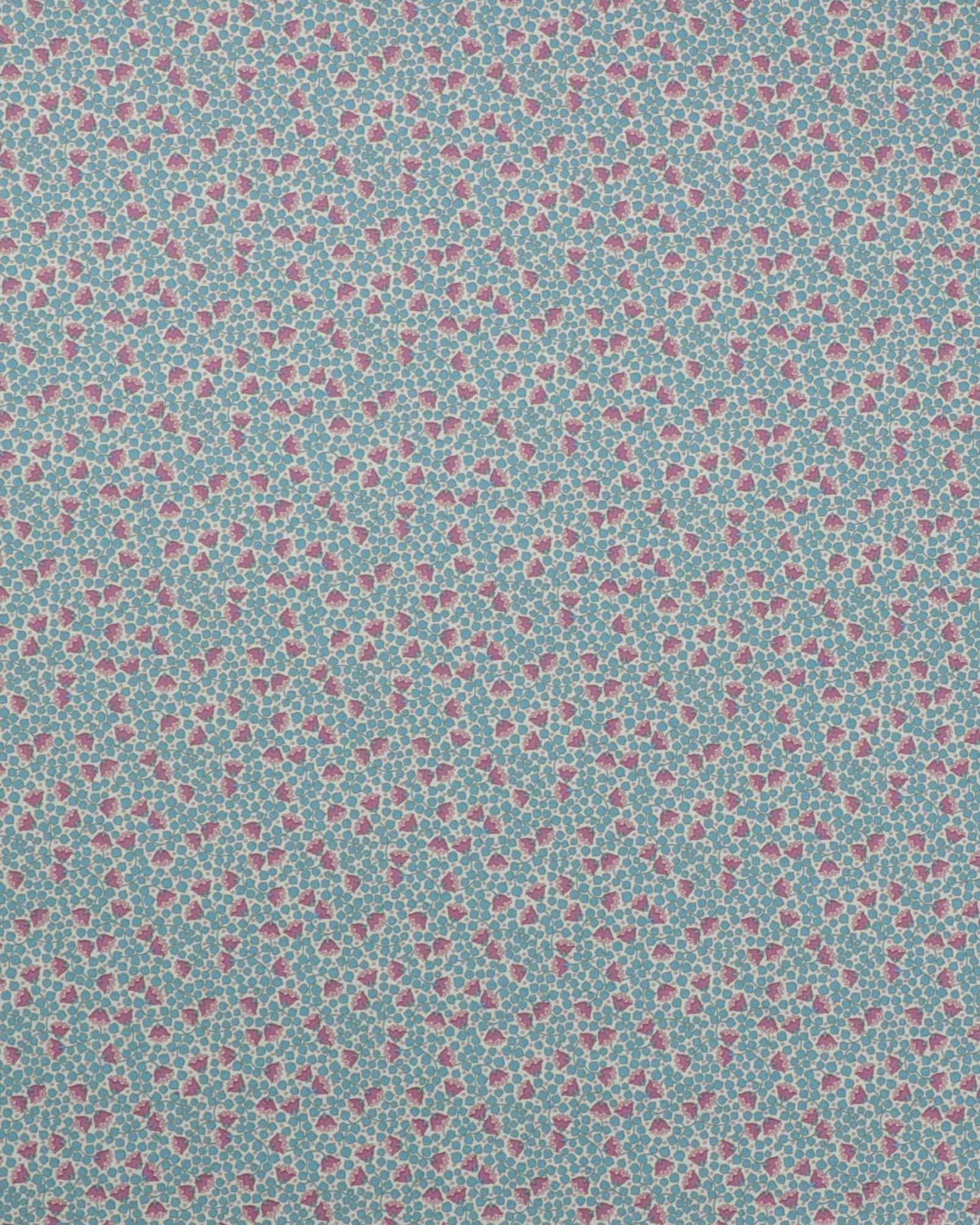 Wallflower Collection, små lys blå blade på flødefarvet - Tilda - 100% Bomuld