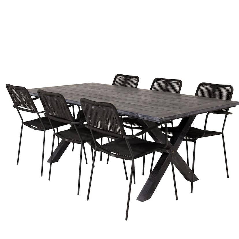 Matgrupp Venture Home Rossi 200 med 6 Leon Karmstolar