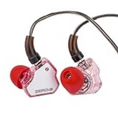 Linsoul 7 Hz x Crinacle Zero: 2 i öronskärm, uppdaterad 10 mm dynamisk drivrutin IEM, trådbundna öronsnäckor, spelöronsnäckor, OFC IEM-kabel med mikrofon för musiker (med mikrofon, rosa)