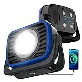 PRINCEWAY Laddningsbar LED Arbetslampa, Portable Magnetic COB LED Bygglampa, Dimbar 2000Lm 4 Belysningsfärg, med Power Bank-funktion för Bilreparationskonstruktion Camping