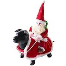 Santa Dog Costume, Christmas Pet Clothes, Pet Santa Claus Outfit, Funny Dog Dress Up, Cosplay Dog Costume, Holiday Pet Apparel, Riding Pet Costume, Santa Hat for Pets, Small Medium Large Dog Clothes