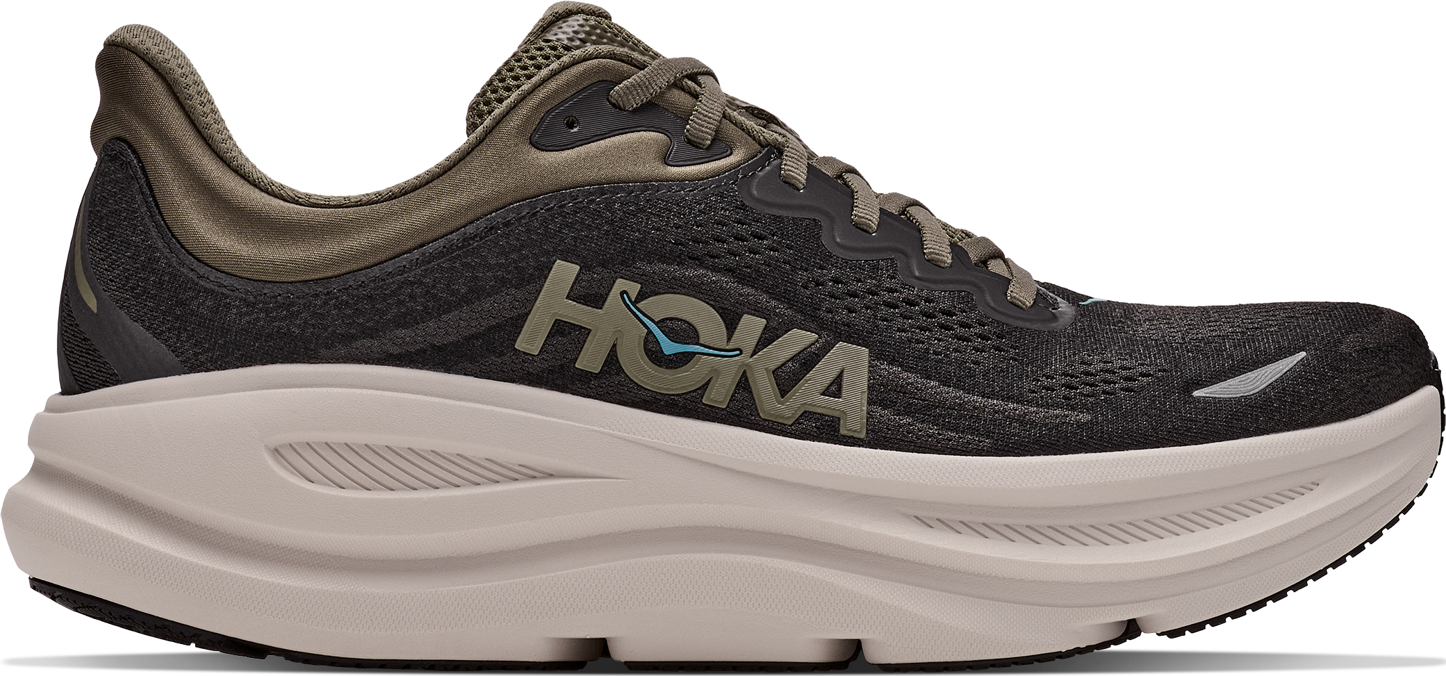 Hoka Men's Bondi 9 Black/River Rock Grey, 46 ⅔