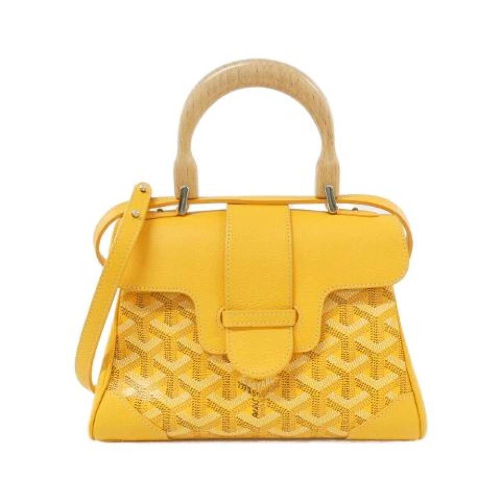 Goyard Vintage Pre-owned Saigon Mini Coated Canvas Calf Bag - Vintage - Dame - Gul - ONE SIZE - Uld