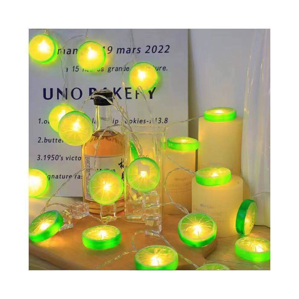 (Green,1.5M 10Lights)Led Fruit Decor String Lights With Pvc Material For Holiday And Outdoor Event Lighting