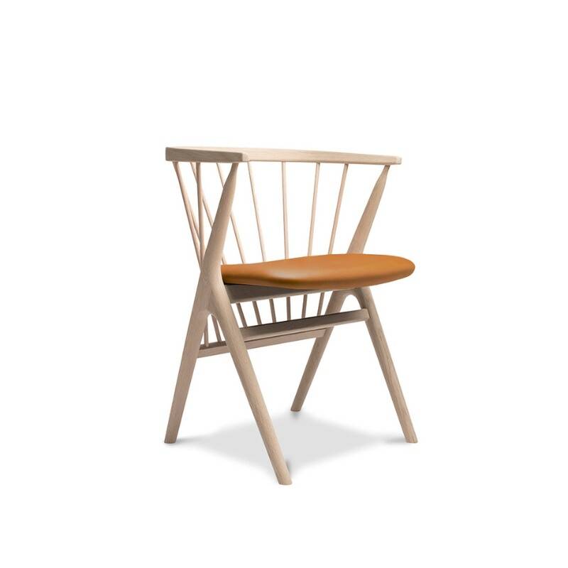 Sibast Furniture No 8 Chair Hvidolieret Eg Cognac Brandy Læder