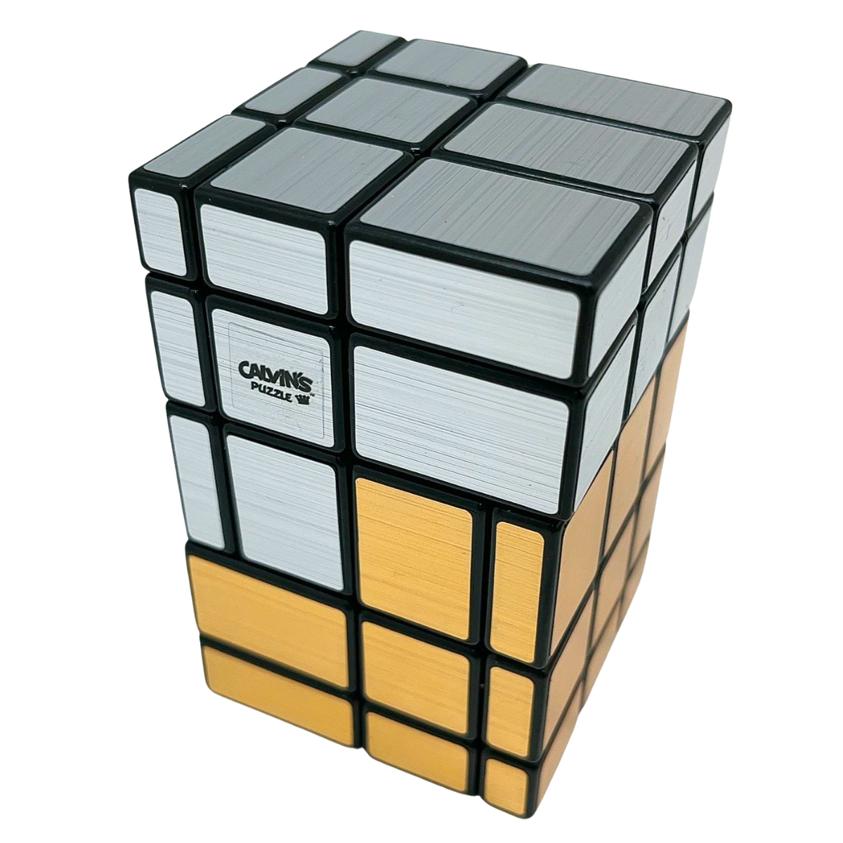 Calvin's Puzzle 3x3x5 Siamese Mirror Short Cube Mix Gold & Silver (84mm)