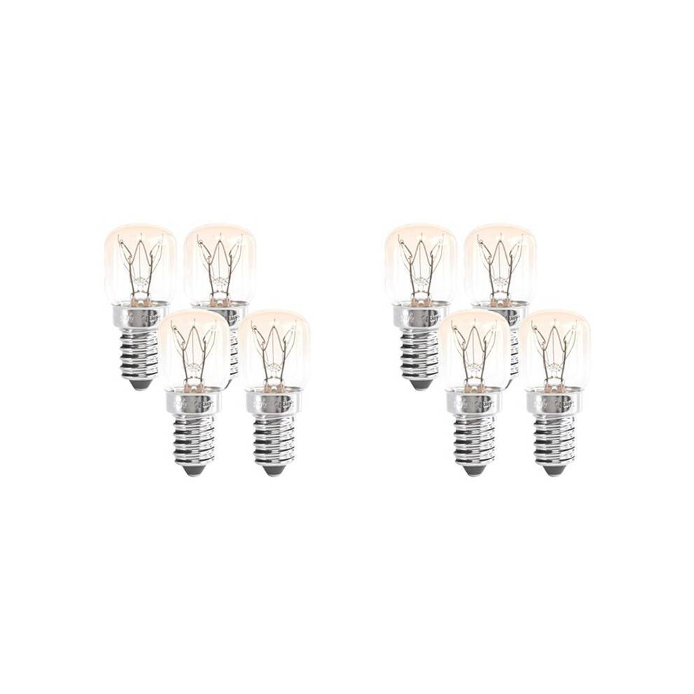 8x E14 300 Degree High Temperature Bulb 25W, Tungsten Filament Microwave Oven Light, Steamer Lamp, Salt Light Bulb