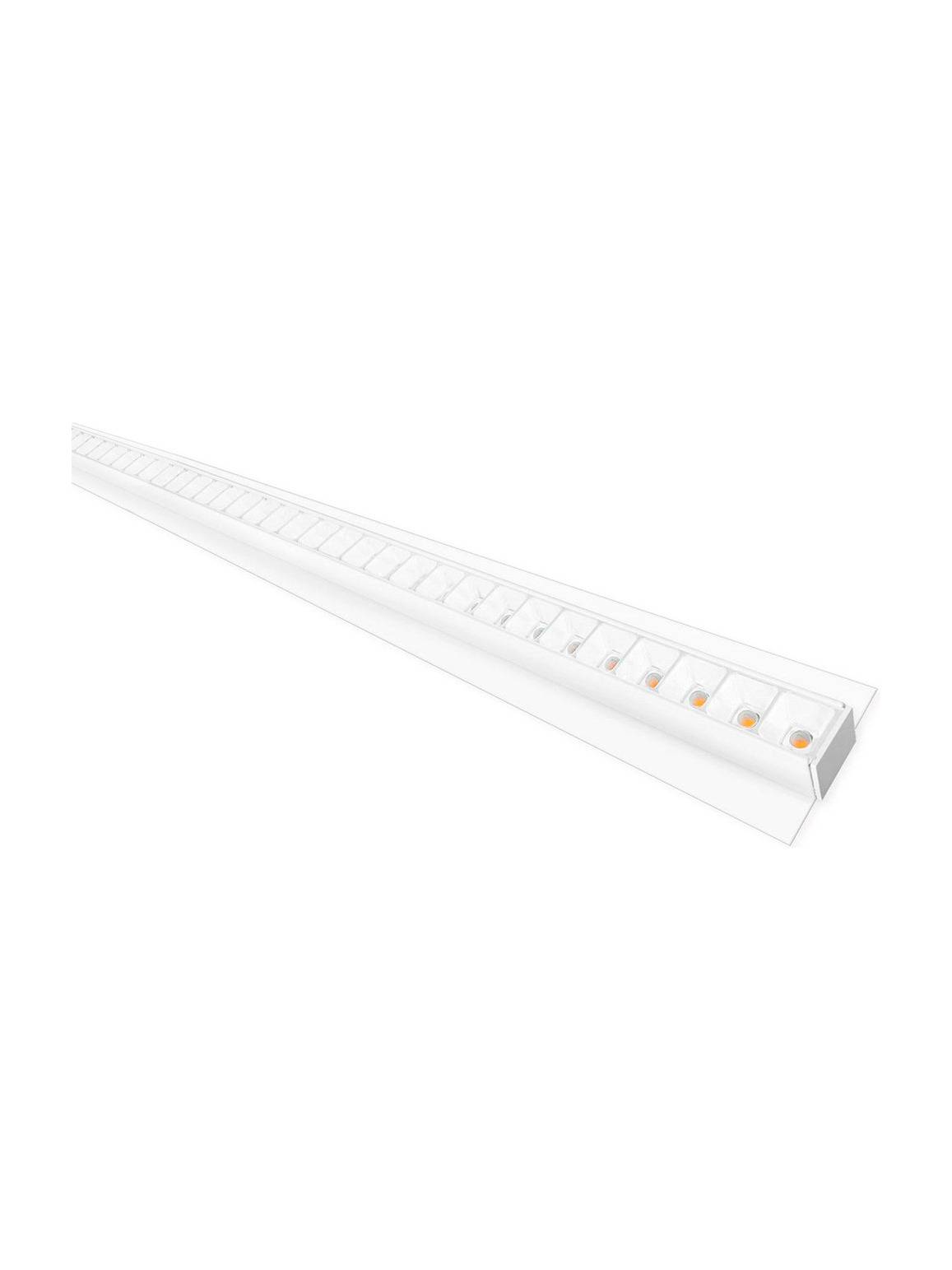 HiluX - Troldtekt LED-skinne UGR<19 - 120 cm - 36W - 3000K - CRI90 - 25 mm plade - Hvid/Hvid.