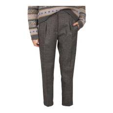 Brunello Cucinelli, Byxor, Dam, S, Flanellbyxor med hög midja och sportig design