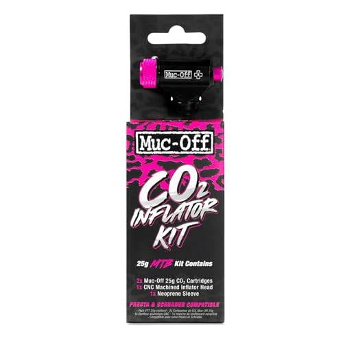 Muc Off CO2 Inflator Kit MTB, Inkl. 2x 25 g Kartusche & Neoprenhülle, 2117