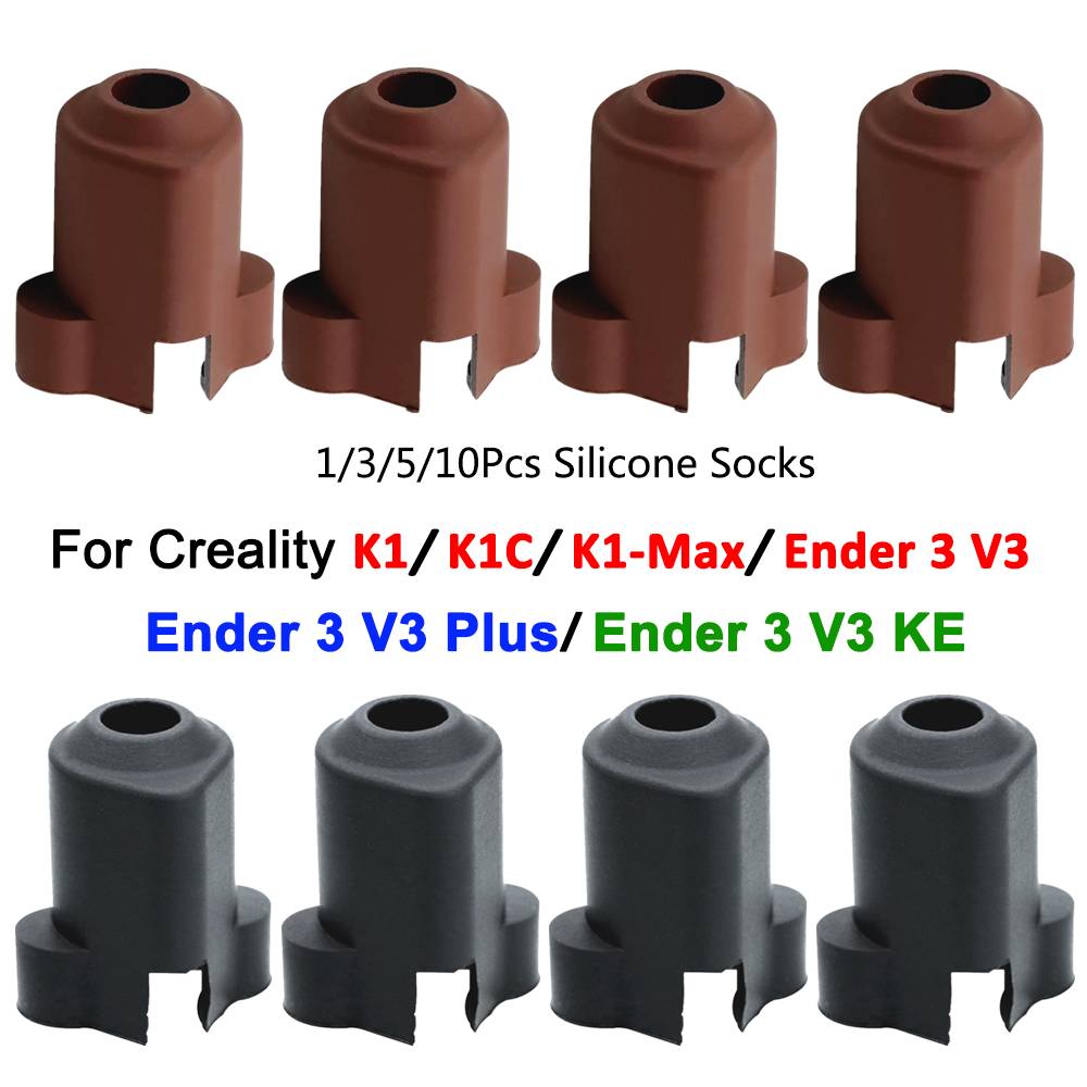 1/2/3/5/10Pcs Silicone Socks For Ender-3 V3/V3-KE/V3-Plus Creality K1C/K1 Max Hotend Protector Cover Case Heat Insulation Sleeve