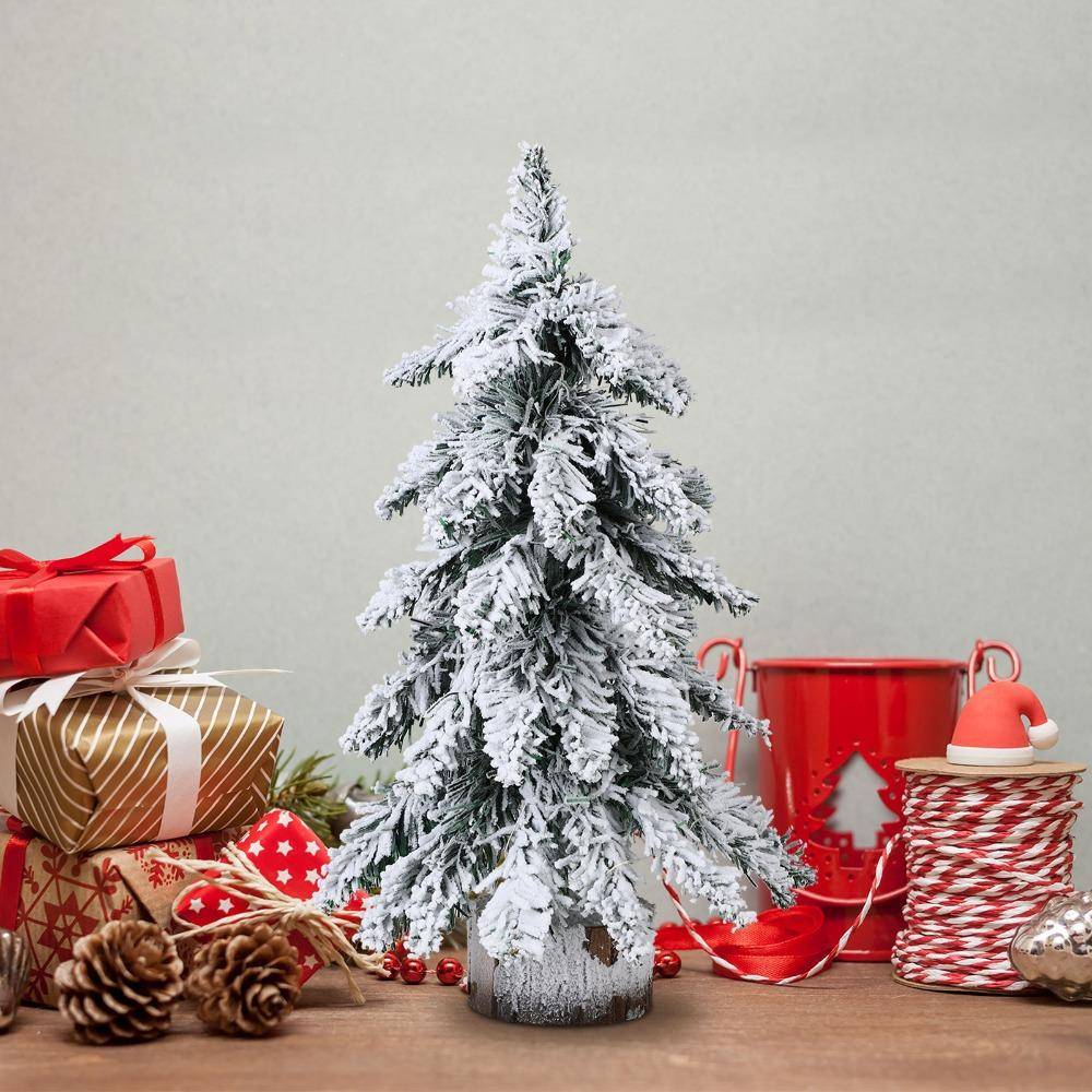 With Lights Desktop Ornaments 45/60/75 cm Flocking Christmas Tree  Holiday Decor 45cm