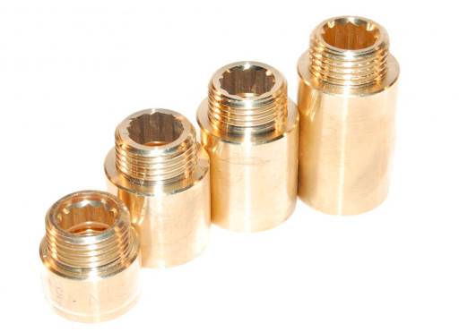 Haneforlænger 1/2" x 15mm messing