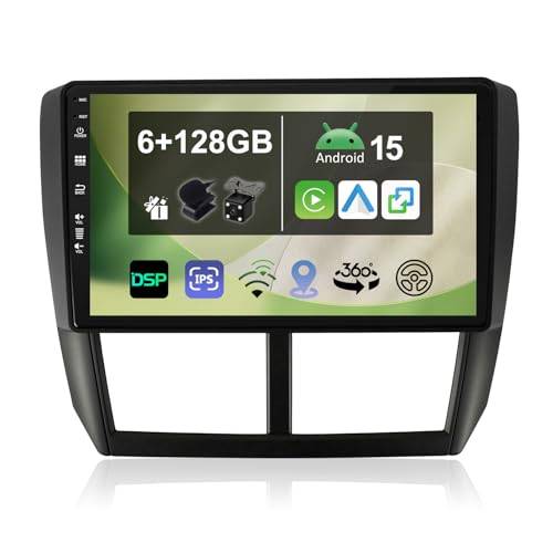 [6+128G] 9" bilradio för Subaru Forester/Impreza 2007-2012 Android 16 med Wireless Carplay Android Auto DSP Wifi GPS Navi Bluetooth 5.0 FM MirrorLink 360 Kamera-Ingår Backkamera+MIC