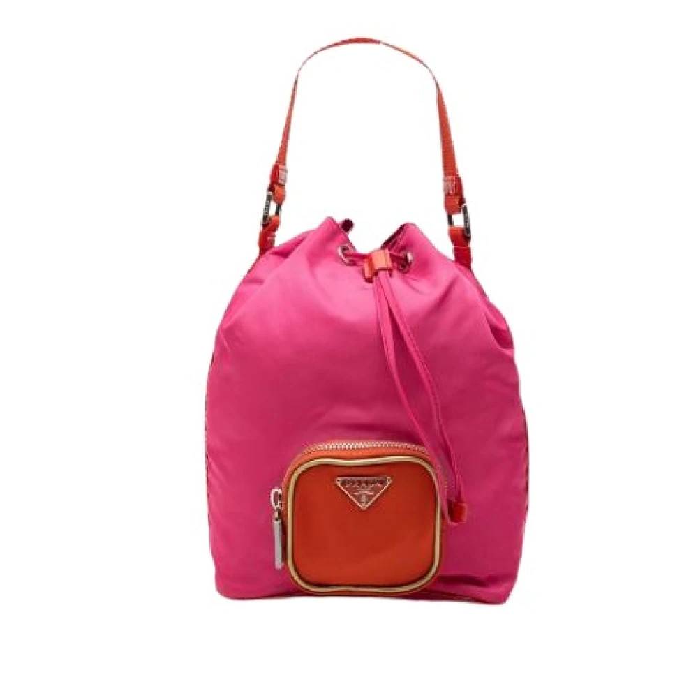 Prada Vintage Pre-owned Vintage Bucket Bag - Vintage - Dame - Lyserød - ONE SIZE - Læder