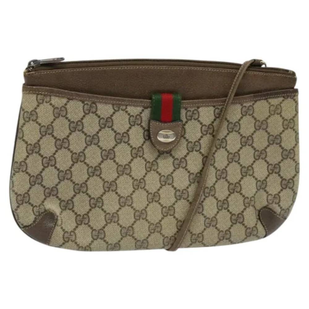 Gucci Vintage Pre-owned Laeder gucci-tasker - Vintage - Dame - Beige - ONE SIZE - Uld